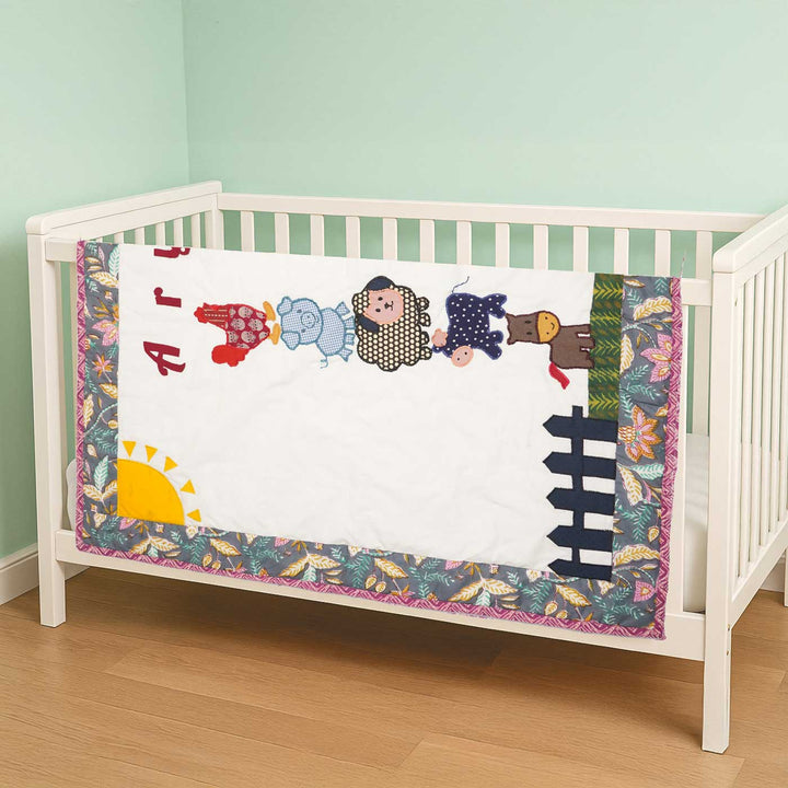 Personalized Farm Animals Theme Cotton Quilt For Kids