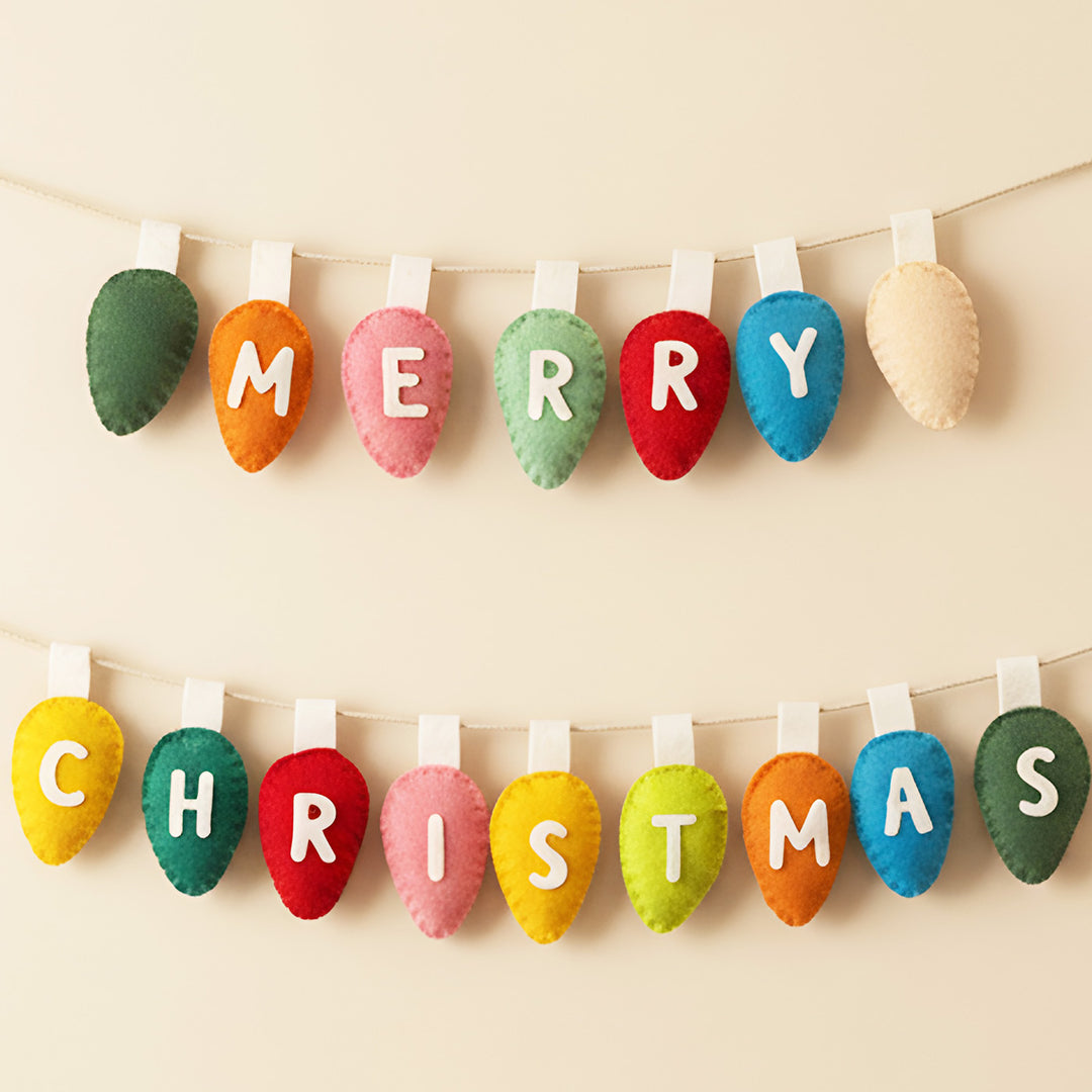 Handmade "Merry Christmas" Felt Bunting For Wall Decoration