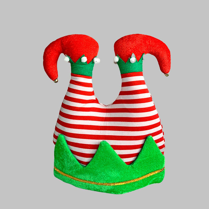 Handmade Inverted Elf Legs Plush Fabric Santa Hat | Xmas Gifting Ideas
