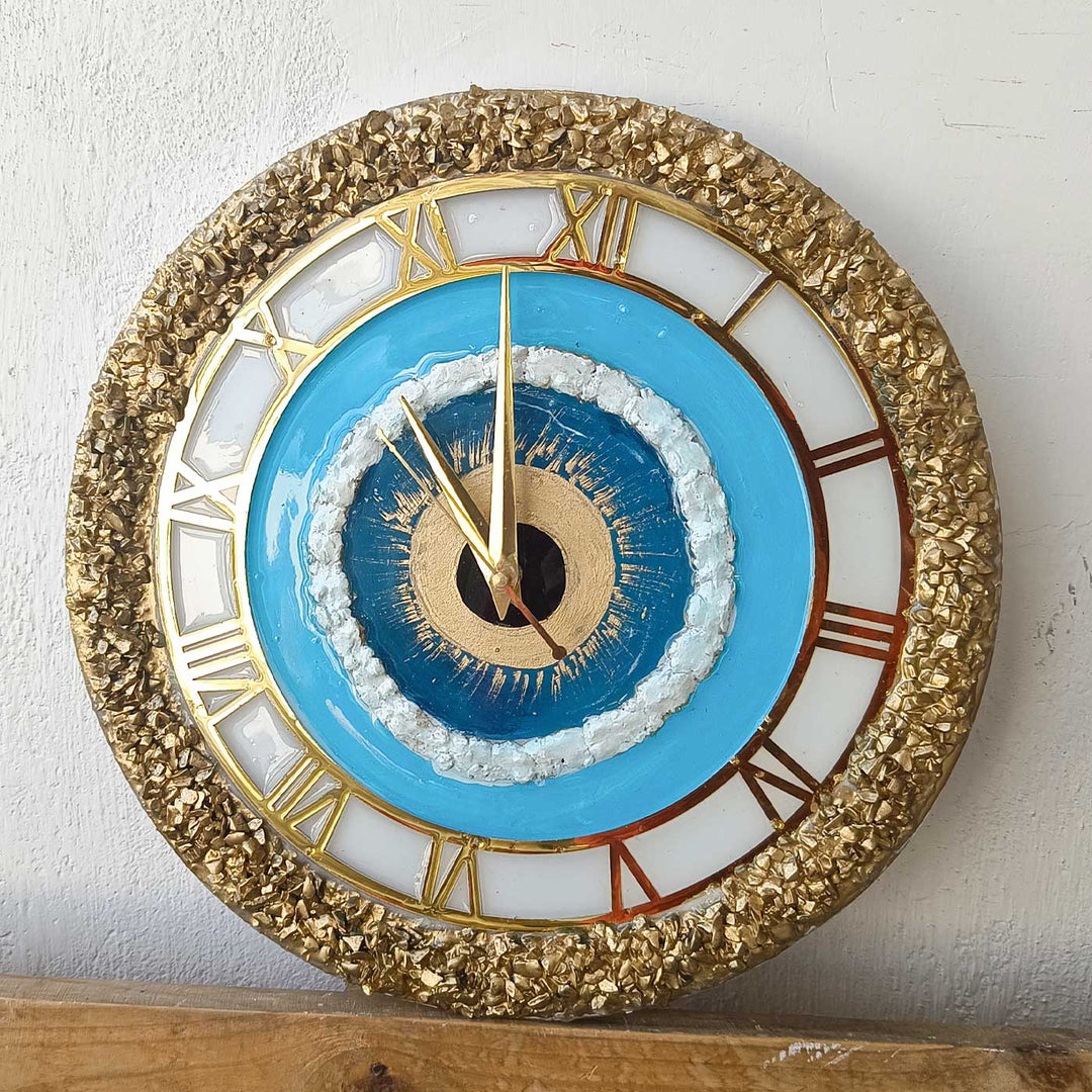 Handmade Evil Eye Theme Resin Wall Clock