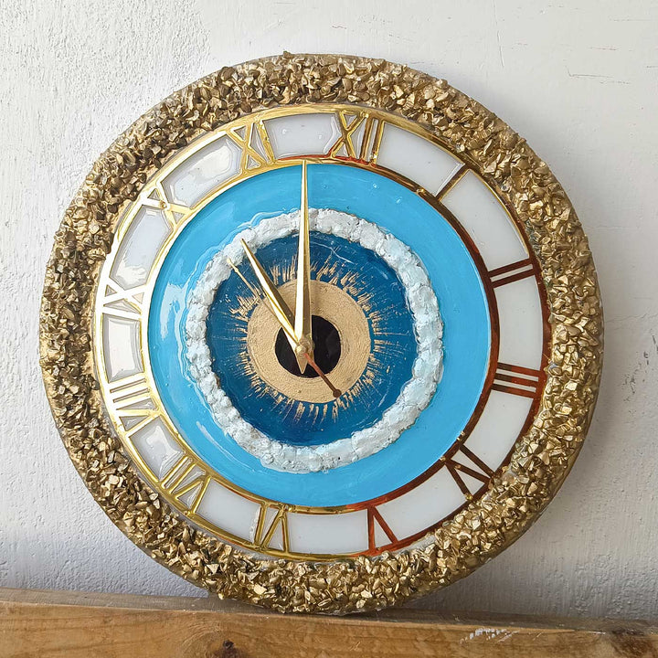 Handmade Evil Eye Theme Resin Wall Clock