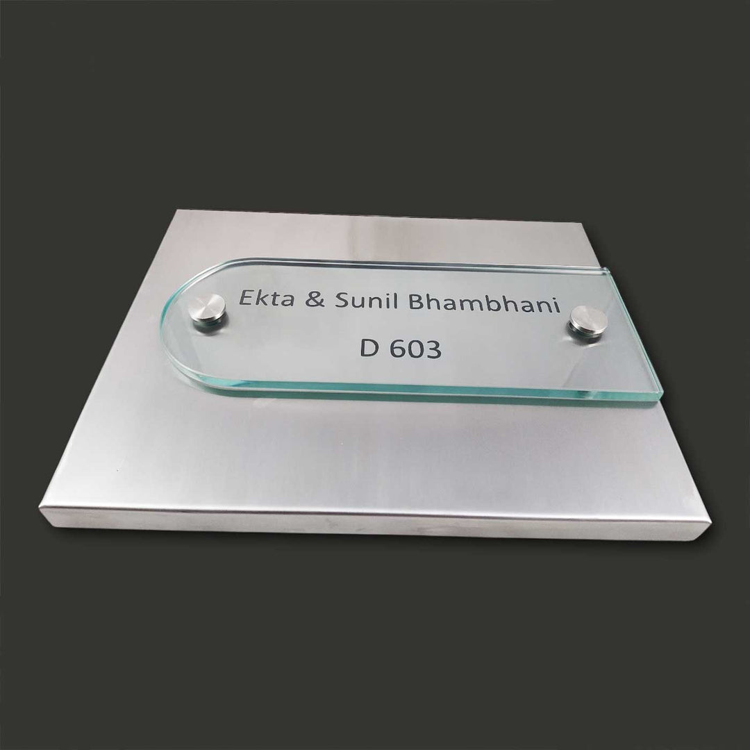 Personalized Engraved Minimalist Stainless Steel Name Plate