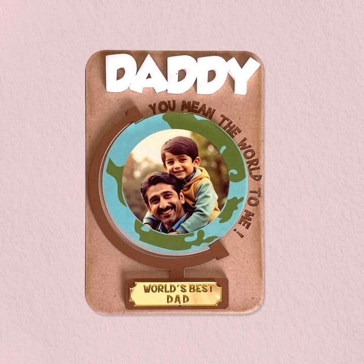 Photo Personalized Handmade World Theme MDF Wood Fridge Magnet For Fathers