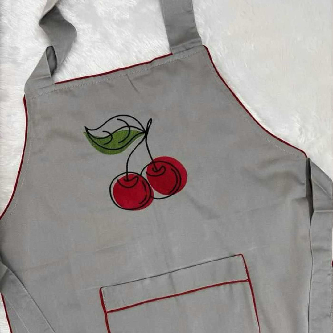 Personalized Embroidered Cherry Theme Apron