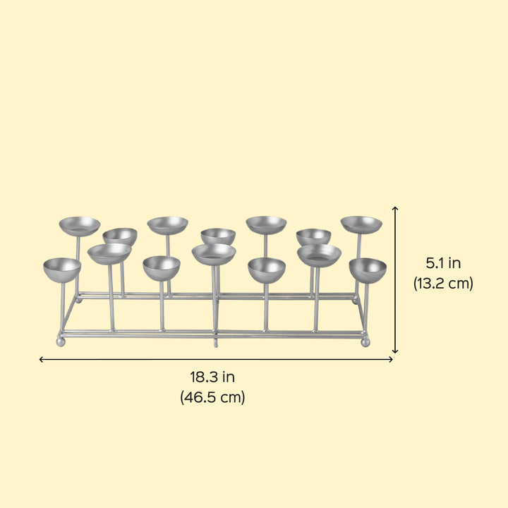 18 Inch | Decorative Small 2 Row Metal Tealight Holder