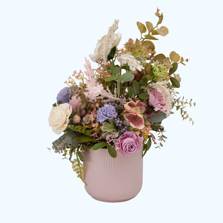 Handmade Blooming Ikea Shola Flower Centerpiece With Ceramic Vase