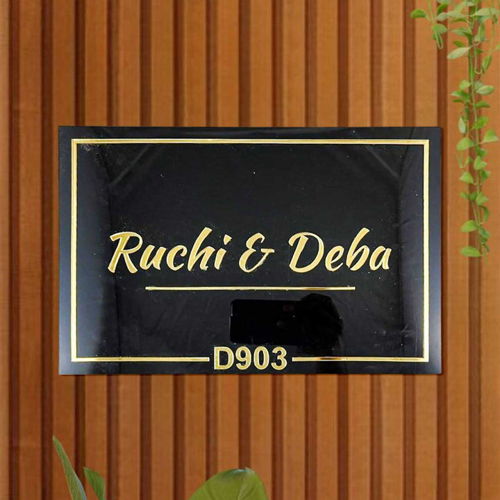 Personalized Black & Gold Acrylic Name Plate