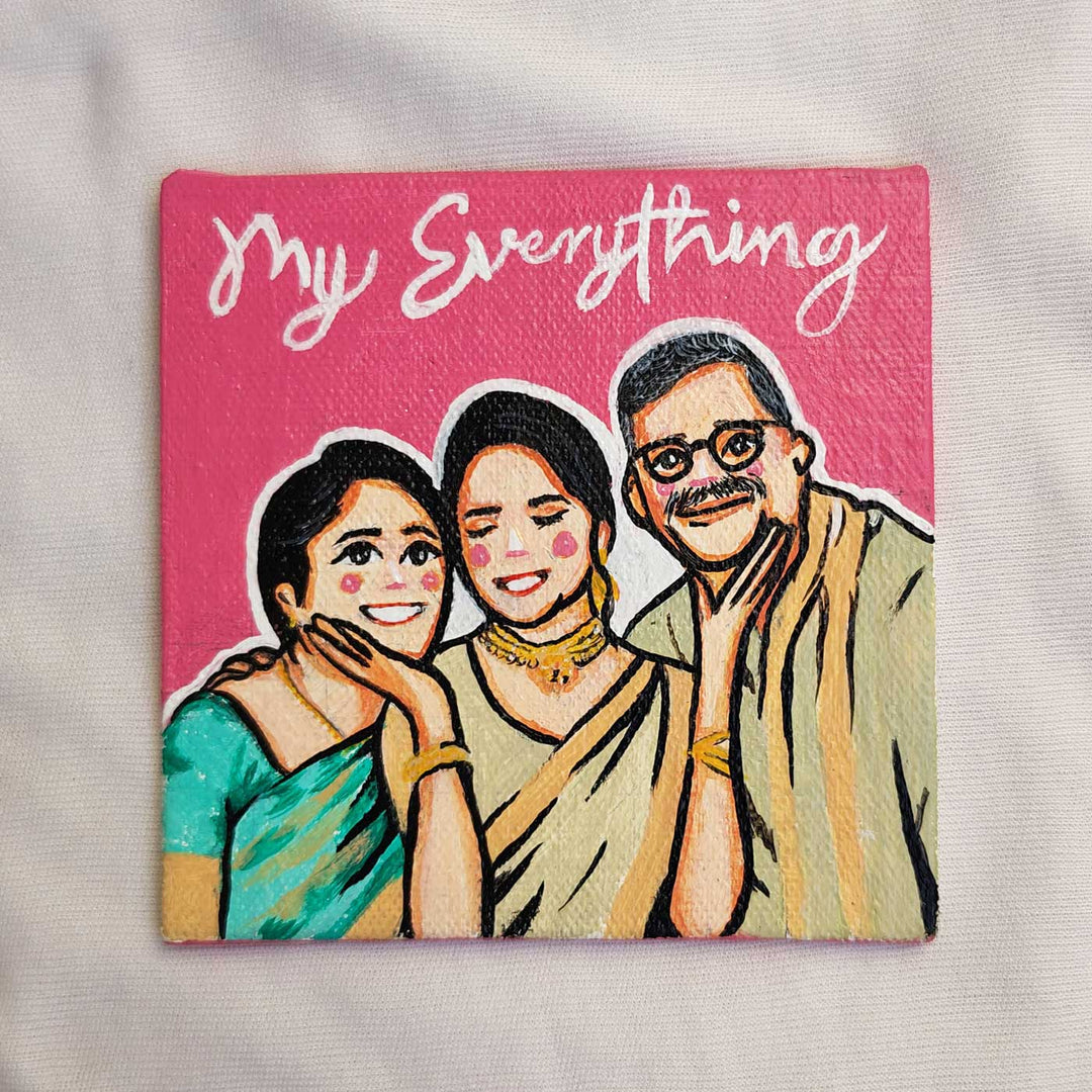 Personalized Photo Based Caricature Peach Fridge Magnet