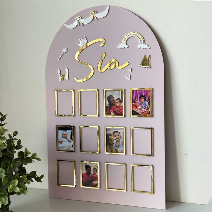 Photo Personalized MDF Wood One-Year Frame For Newborns