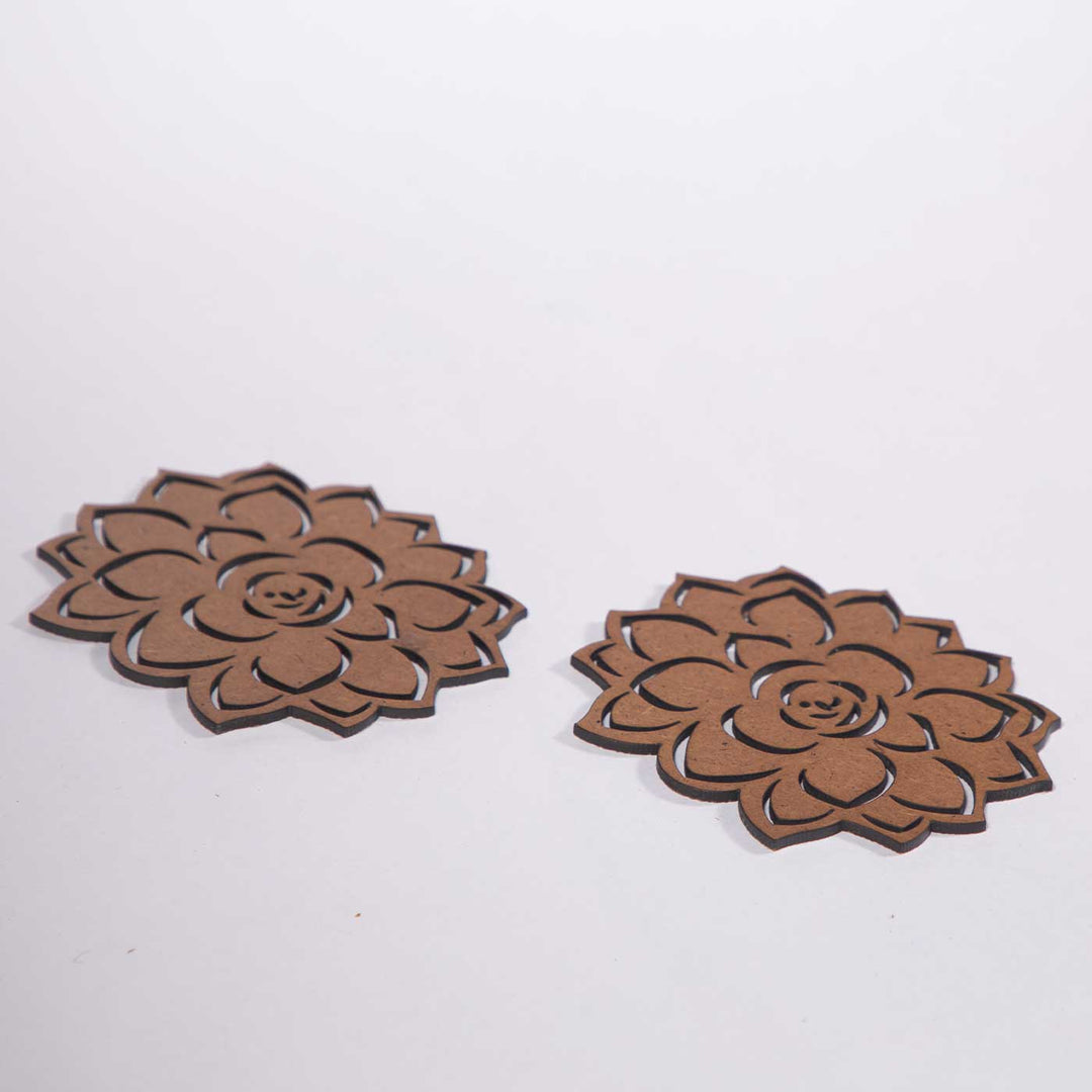 Lotus Blossom MDF Laser-Cut Graceful & Stylish Coaster Set  | Set of 6