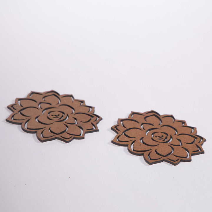 Lotus Blossom MDF Laser-Cut Graceful & Stylish Coaster Set  | Set of 6