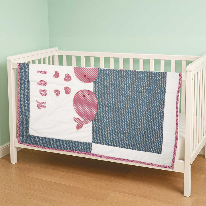 Personalized Whale Theme Cotton Quilt For Kids