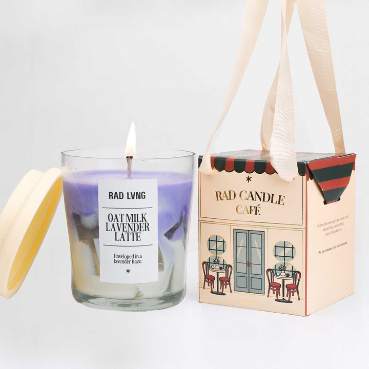Hand Poured Oat Milk Lavender Latte Grande Scented Soy Wax Candle