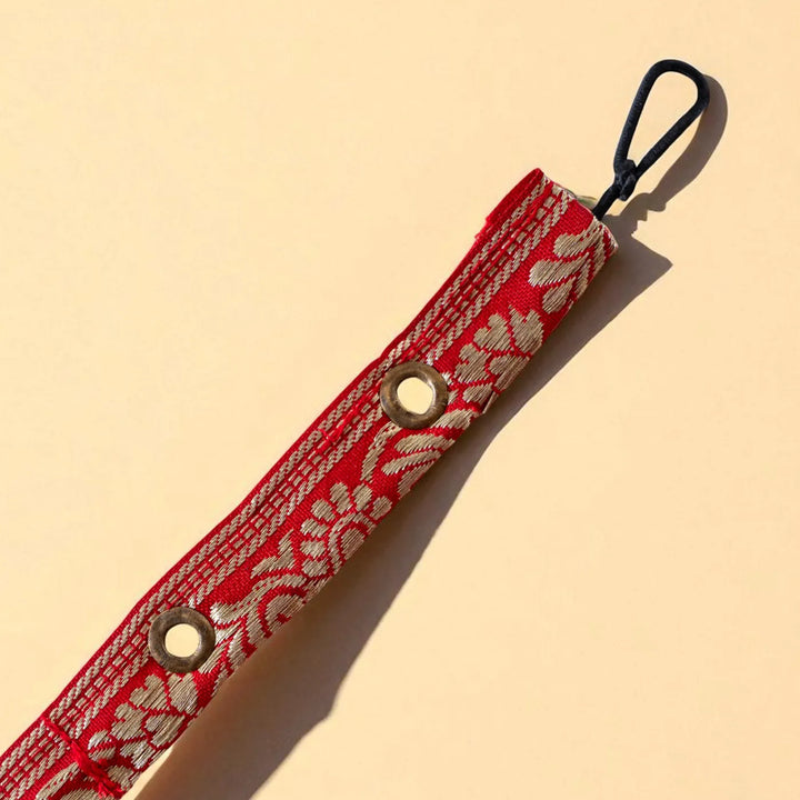 41 In | Red Diya Eco-Friendly Handmade Woven Bamboo Toran