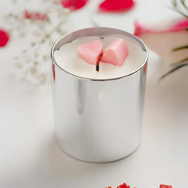 Handmade Silver Glass Jar Candle
