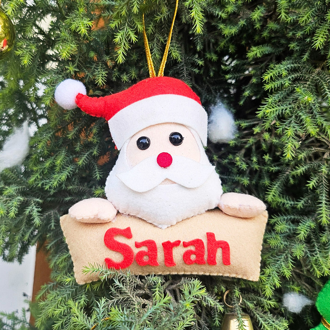 Personalized Santa Felt Ornament For Christmas Tree Decoration
