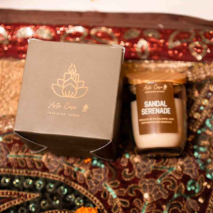 Sandal Serenade Scented Jar Candle With Gift Box