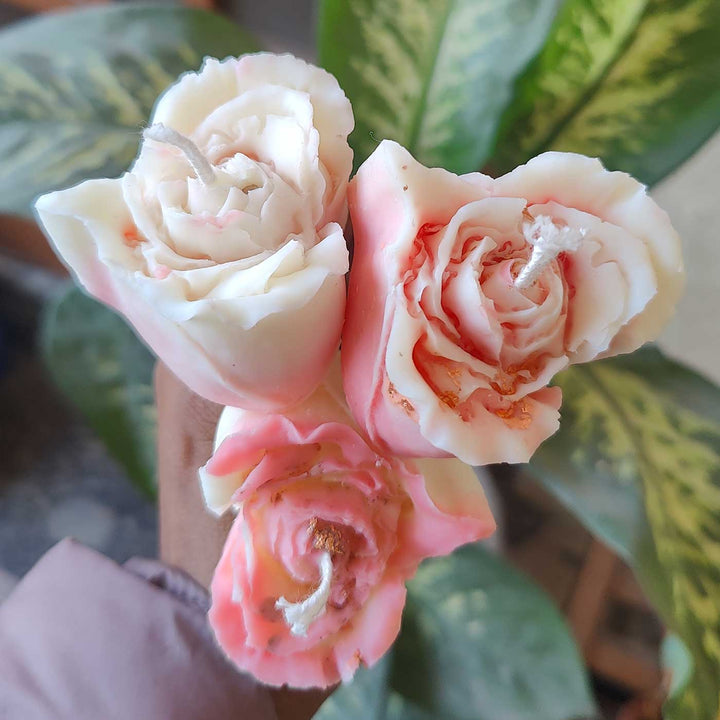 Handmade Heart Shaped Rose Soy Wax Candle
