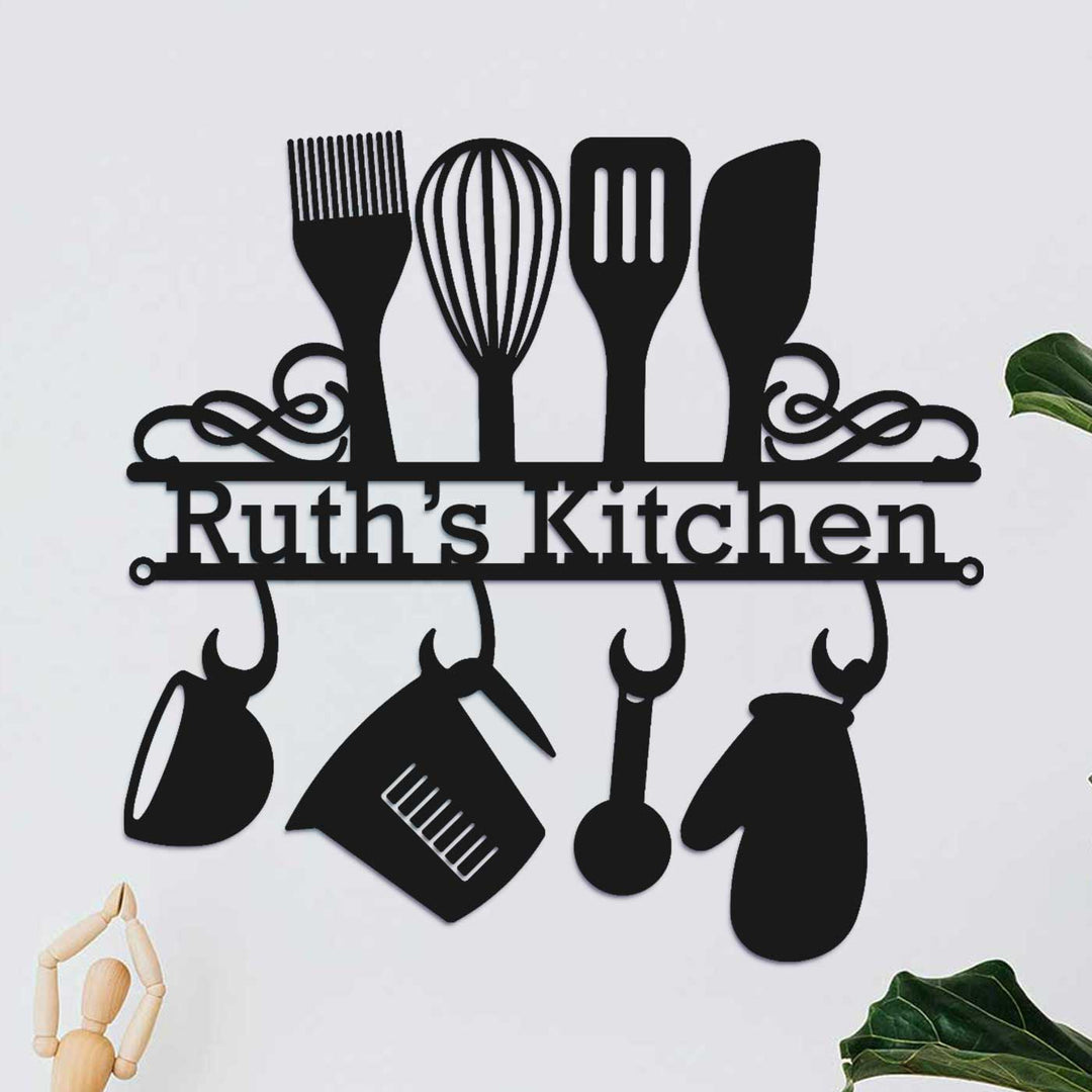 Personalized Handmade Laser Cut Utensils Theme Metal Decorative Plaque