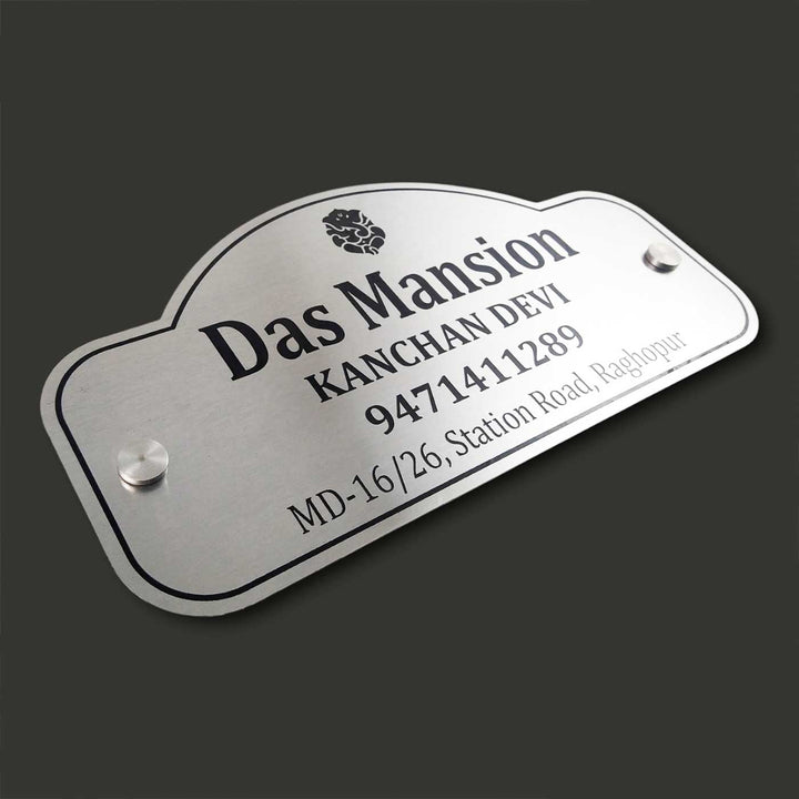 Personalized Engraved Ganesha Theme Stainless Steel Name Plate