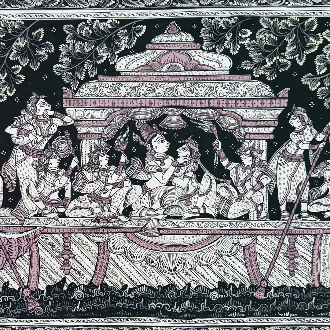 18 X 40 Inch | Handmade Canvas Naukavihaar Painting
