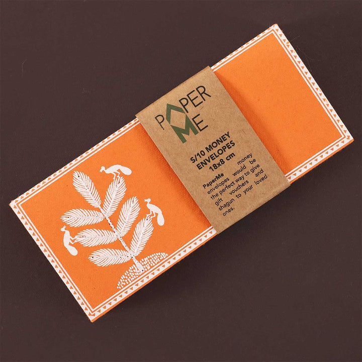 Personalized Handmade Embroidered Van Design Paper Envelopes | Set Of 30