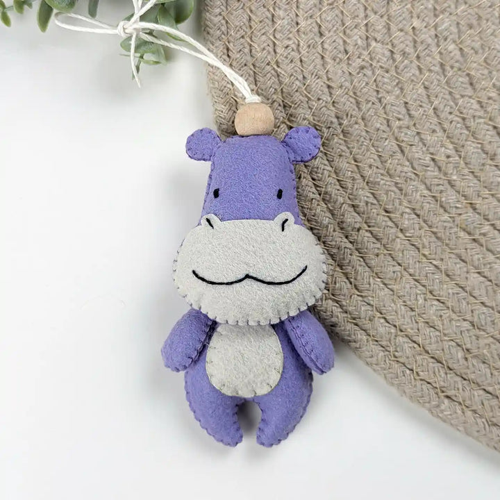Handmade Hippo Felt Hanging For Kids