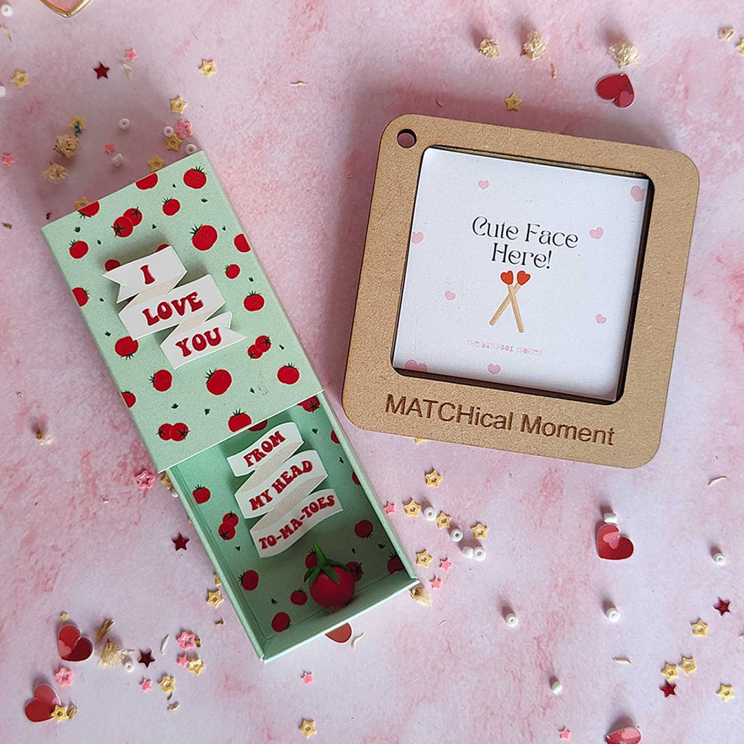 2 Pc | Photo Personalized Frame Magnet & Quirky Love Mini Love Box Magnet | Valentine’s Gifting