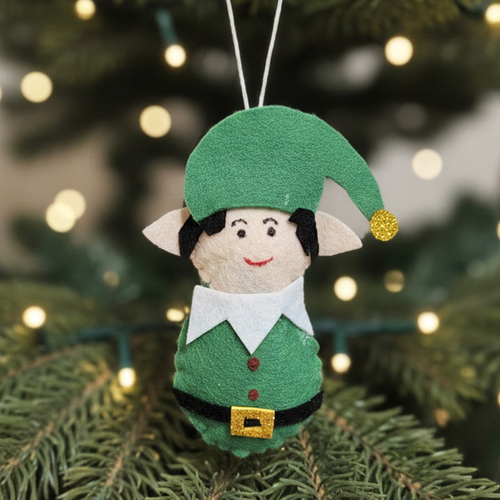 Handmade Elf Felt Ornament For Christmas Tree Decoration