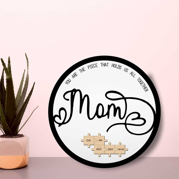 Personalized Puzzle Theme MDF Framed Decorative Plaque For Mothers