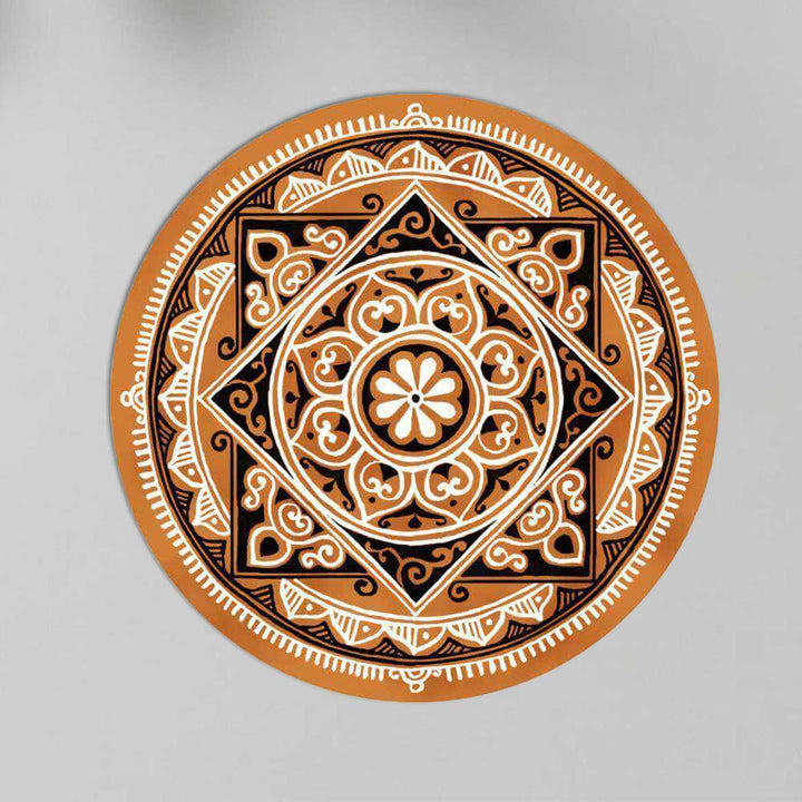 2 Ft Foldable Fabric Reusable Rangoli Mat | Handmade Vyana Circle Kolam | Canvas, Anti-skid, Water-resistant