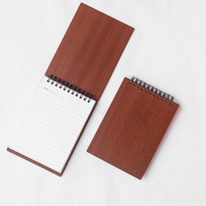 Plain Mahogany Ecofriendly Pocket Size Scribble Pad | Spiral Bound | 50-70 One Side Ruled Pages