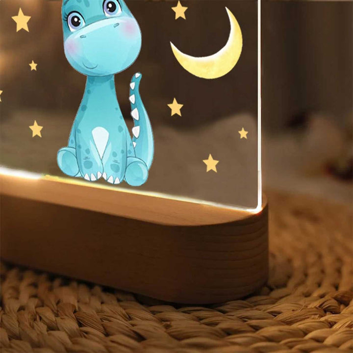Personalized Dino Theme Acrylic LED Table Lamp For Kids