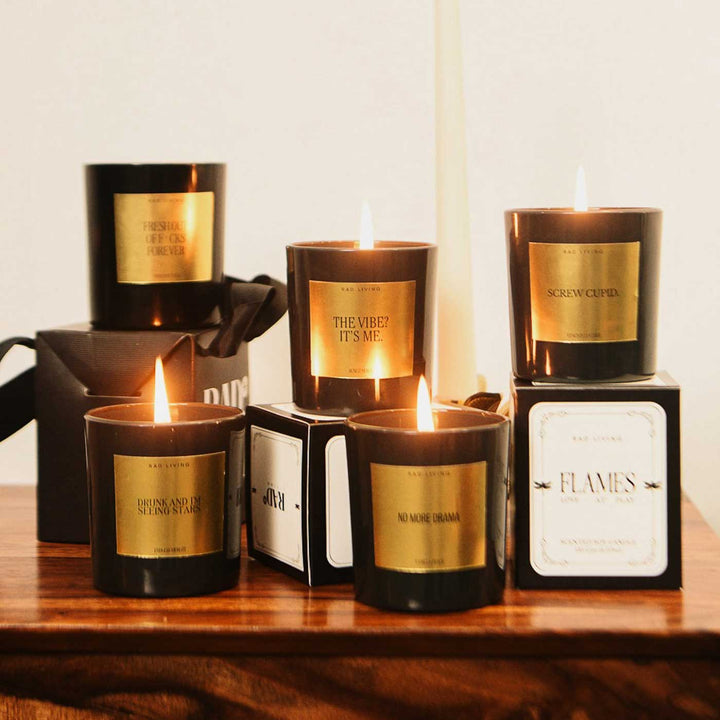 Hand Poured Screw Cupid, Venus in Leather Scented Soy Wax Candle