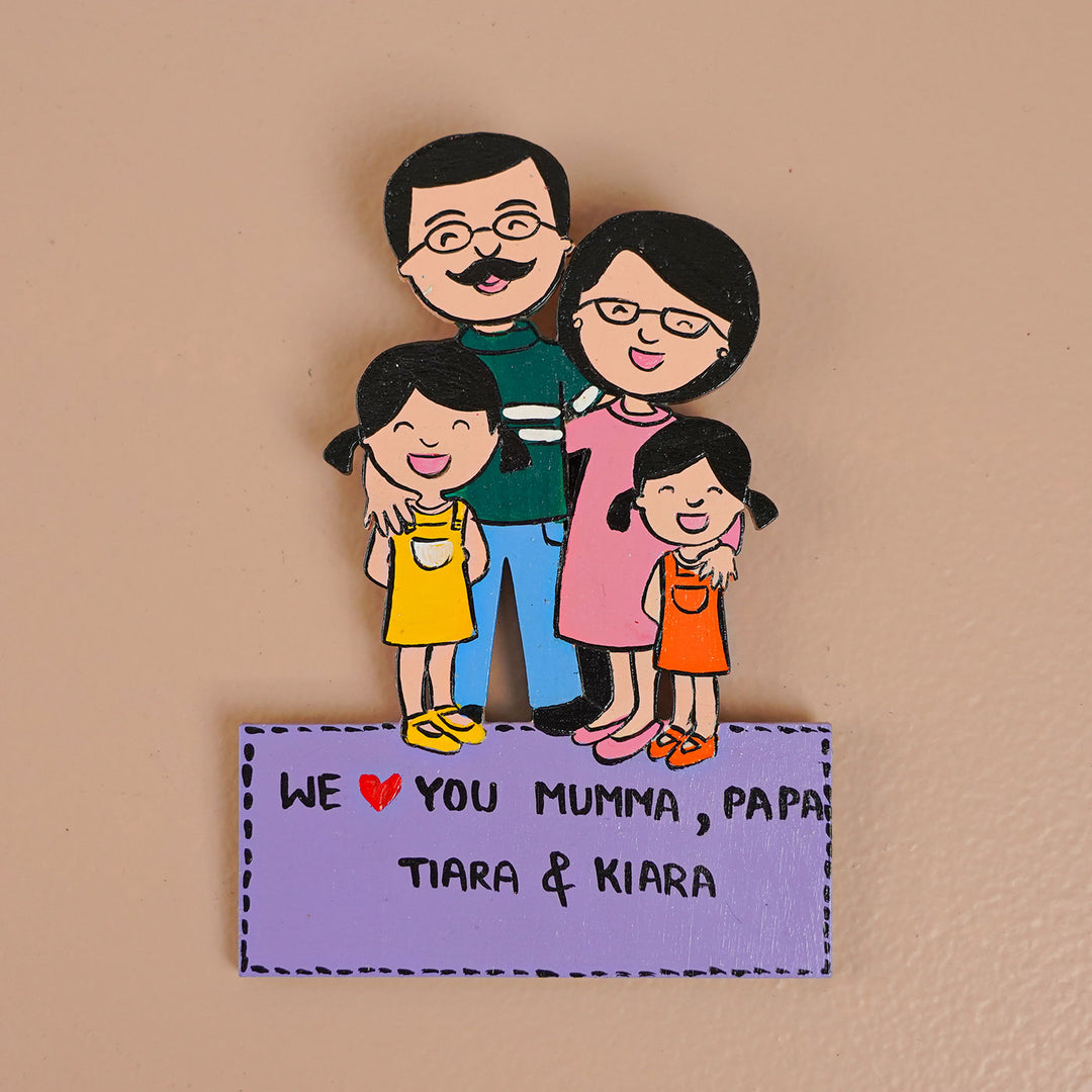 Personalized Family Theme MDF Wood Fridge Magnet