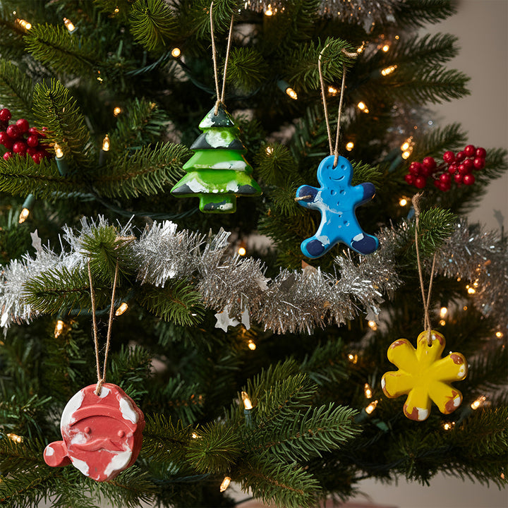 Handmade Christmas Theme Wax Crayon Ornaments | Set Of 4