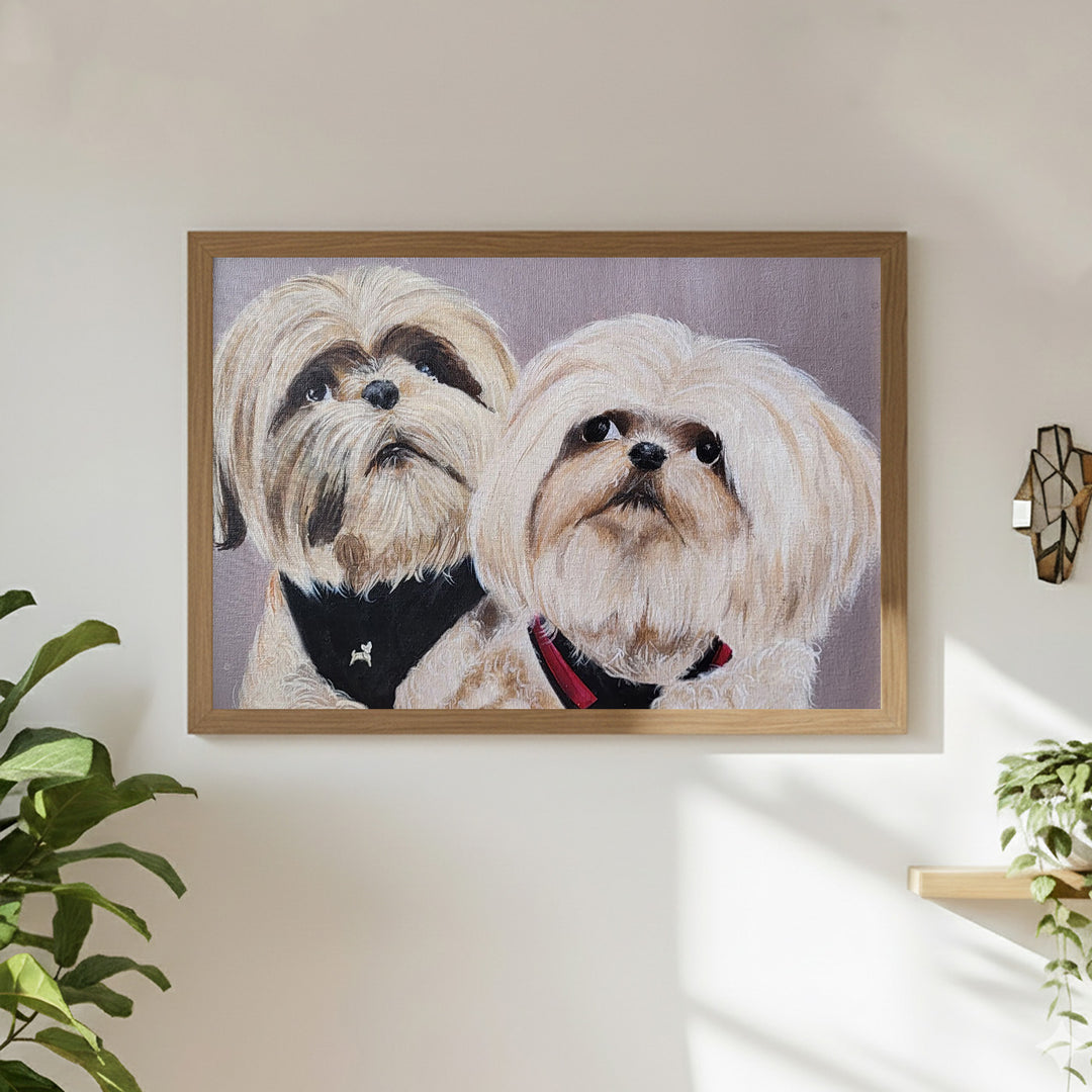 Photo Personalized Hand Painted Portrait With Premium Wooden Frame
