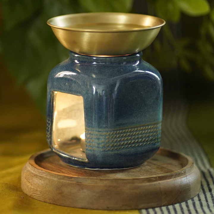 Handmade Blue Nilgiri Ceramic Aroma Diffuser