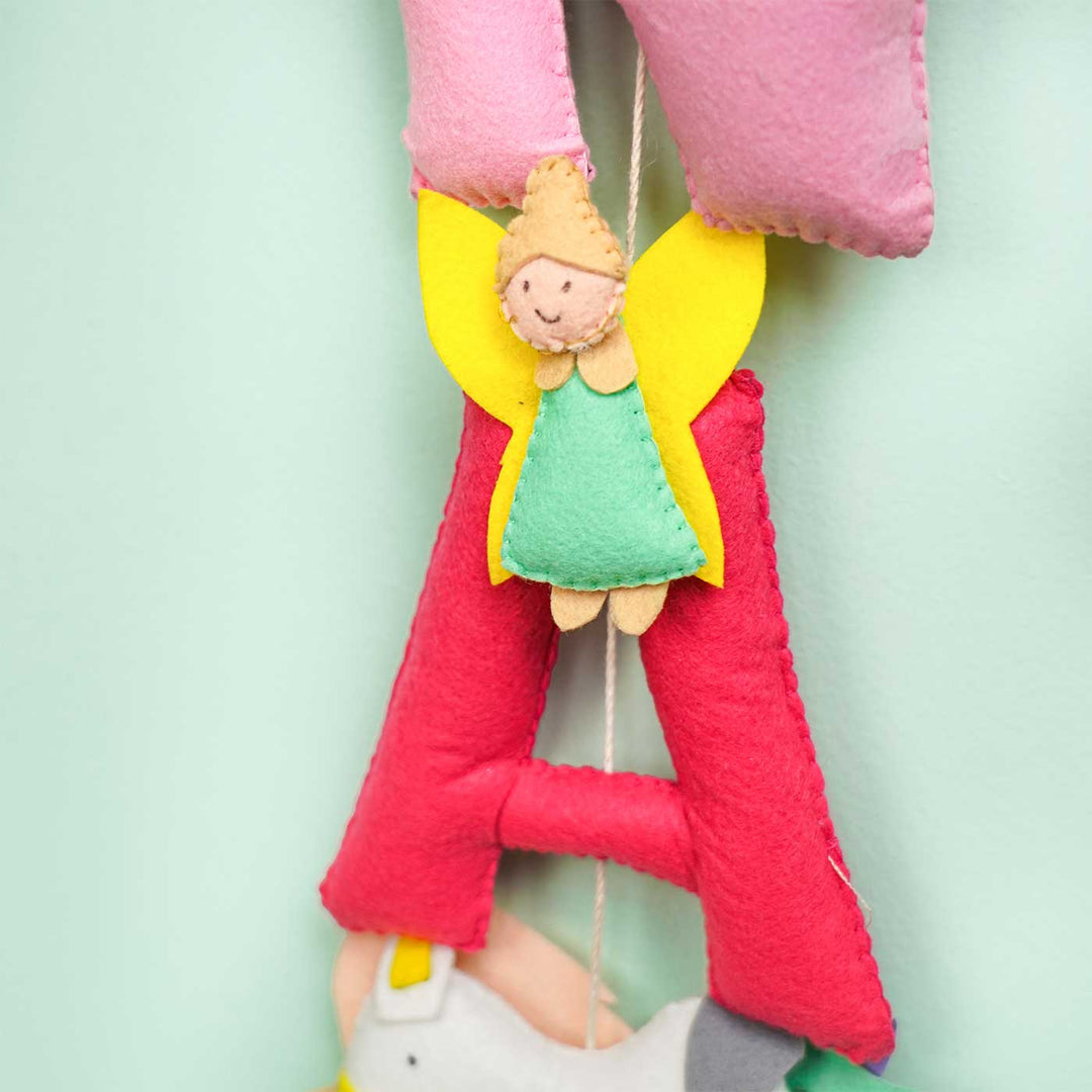 Handcrafted Personalized Unicorn Themed Bunting For Kids 1 - Hanging Soft Toy with Letter