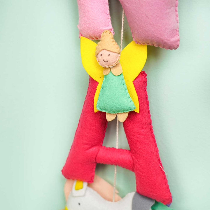 Handcrafted Personalized Unicorn Themed Bunting For Kids 1 - Hanging Soft Toy with Letter