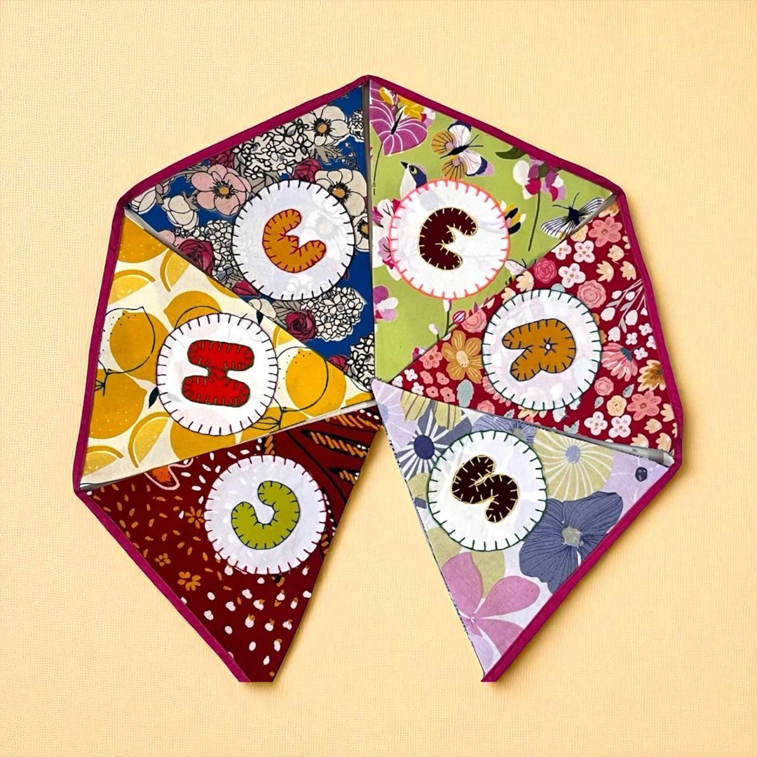 Handmade Multicolored "Cheers" Upcycled Fabric Bunting