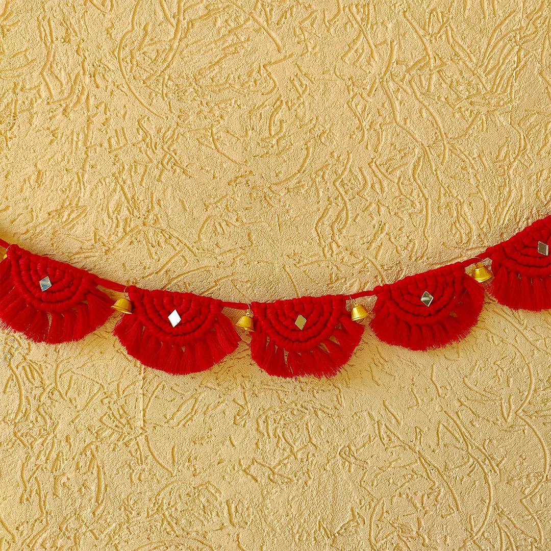 40 In | Handmade Macrame Sanskrit Design Cotton Toran