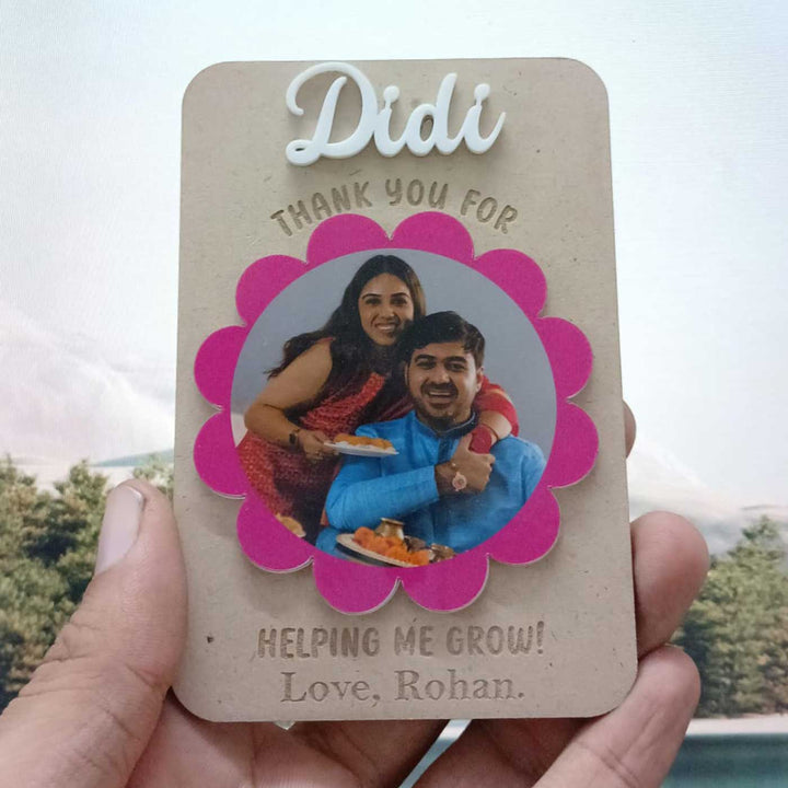 Photo Personalized Handmade Flower Theme Mdf Wood Fridge Magnet For Sisters