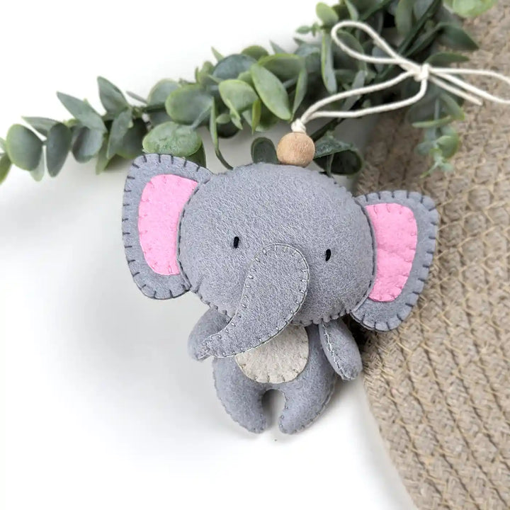 Handmade Elephant Felt Hanging For Kids