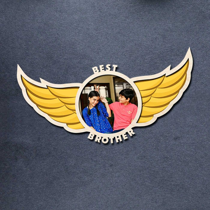 Photo Personalized Printed "Best Brother" Wooden Fridge Magnet