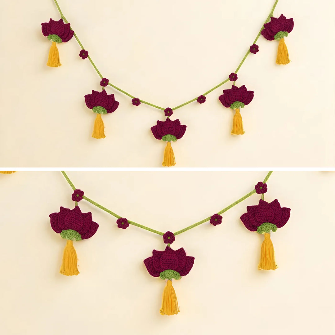42 In | Handmade Crochet Lotus Toran
