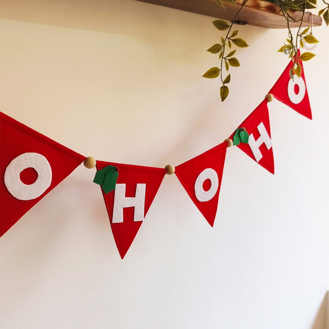 Handmade "HOHOHO" Felt Bunting For Christmas Decoration