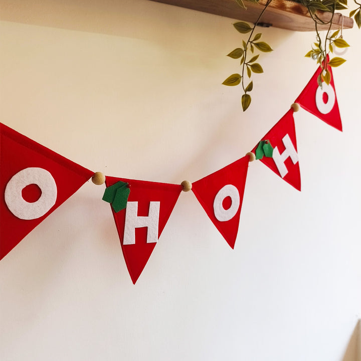 Handmade "HOHOHO" Felt Bunting For Christmas Decoration