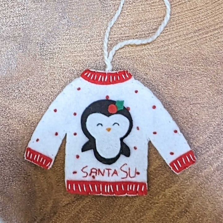 Handmade Personalized Felt Sweater Christmas Ornament