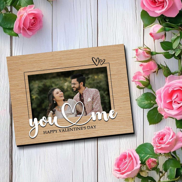 Photo Personalized Printed "You & Me" Wooden Fridge Magnet